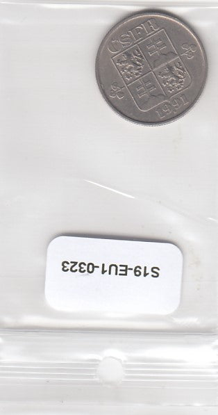S19-EU1-0323 Czechoslovakia 50 haleru 1991 CSFR KM144 VF/XF