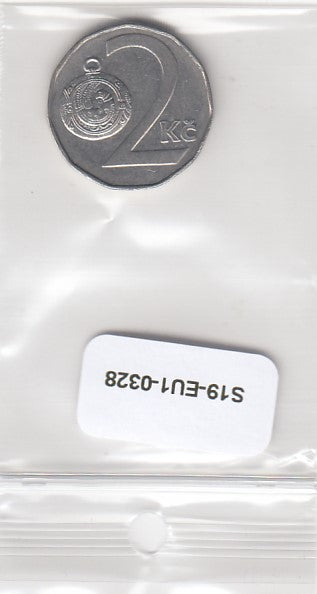 S19-EU1-0328 Czech Republic 2 Koruna 1993 canada KM9 UNC