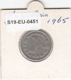 S19-EU1-0451 Yugoslavia 1 Dinar 1965   KM47 VF