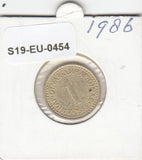S19-EU1-0454 Yugoslavia 1 Dinar 1986   KM86 VF