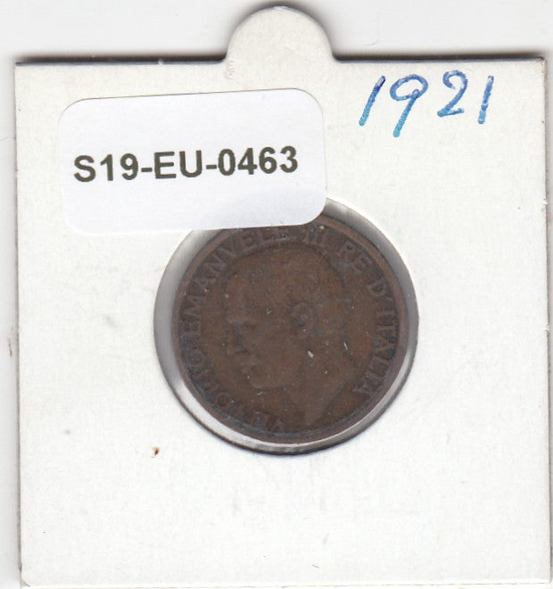 S19-EU1-0463 Italy 10 Centesimi 1921   KM60 VF