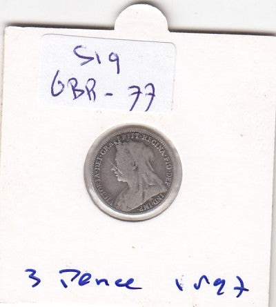 S19-GBR-0077 United Kingdom 3 Pence VF 1897 KM777