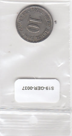 S19-GER-0037 Germany 10 Pfennig 1908 A KM12 VF