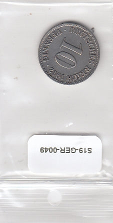 S19-GER-0049 Germany 10 Pfennig 1912 A KM12 VF