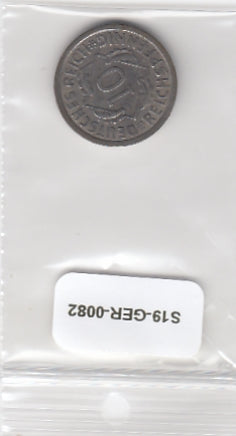 S19-GER-0082 Germany 10 reichspfennig 1925 A KM40 VF Nickel?