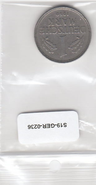 S19-GER-0236 Germany 1Mark 1950 D KM110 VF