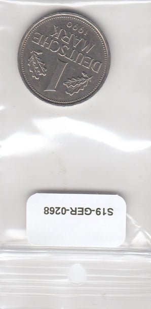 S19-GER-0268 Germany 1Mark 1990 G KM110 VF