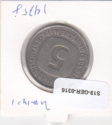 S19-GER-0316 Duitsland 5 Mark 1975 J   ZF