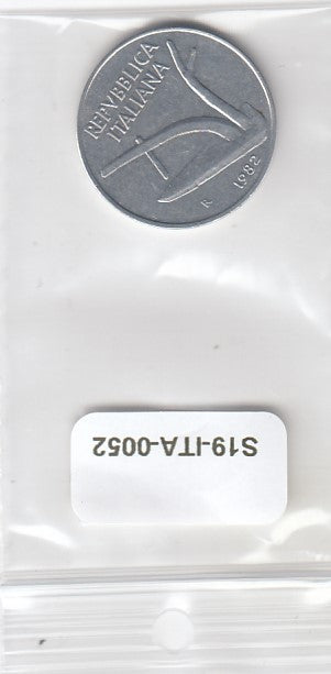 S19-ITA-0052-M04 Italy 10 Lire 1982  KM93 CQ