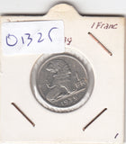 S19-MAS-01325 België 1 franc 1939  KM# 119 VF Legende - 'BELGIQUE - BELGIË'