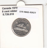 S19-MAS-02621 Canada 5 cents 1970  KM# 60.1 VF