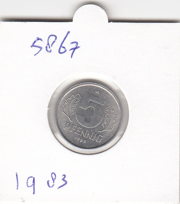S19-MAS-05867 Duitsland - DDR 5 pfennig 1983  KM# 9.2 UNC