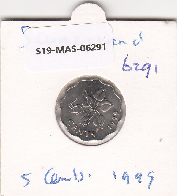 S19-MAS-06291 Eswatini (Swaziland) 5 cents 1999  KM# 48 UNC