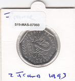 S19-MAS-07060 Frankrijk 2 francs 1993  KM# 1062 UNC 50e verjaardag - Oprichting van de Nationale Verzetsbeweging