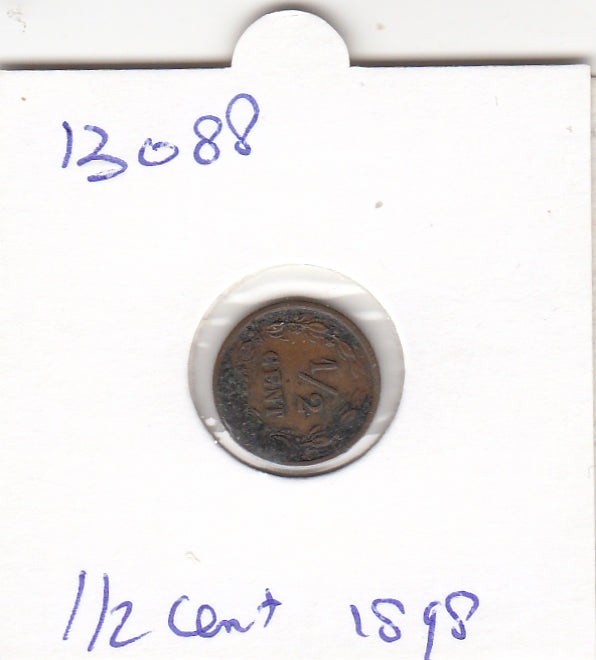 S19-MAS-13088 Nederland ½ cent 1898  KM# 109 VF