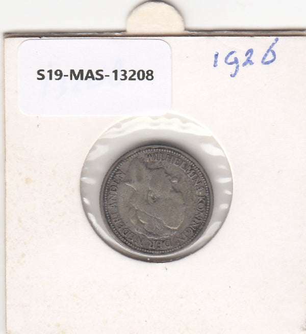 S19-MAS-13208 Nederland 25 cents 1926  KM# 164 VF zilver