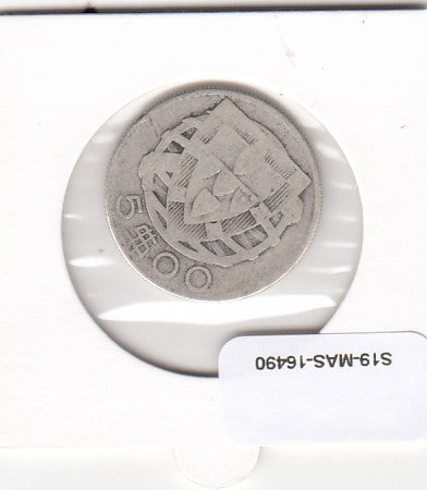 S19-MAS-16490 Portugal 5 escudos 1932  KM# 581 VF zilver