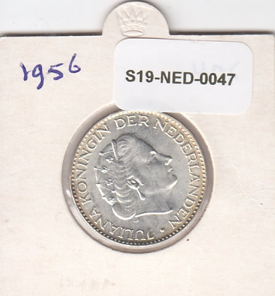 S19-NED-0047-M02 Netherlands 1 Gulden UNC 1956 KM184   zilver