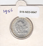 S19-NED-0047-M02 Netherlands 1 Gulden UNC 1956 KM184   zilver