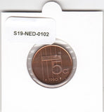 S19-NED-0102 Netherlands 5 Cent UNC 1990 KM202