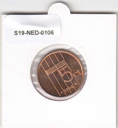 S19-NED-0106 Netherlands 5 Cent UNC 1994 KM202