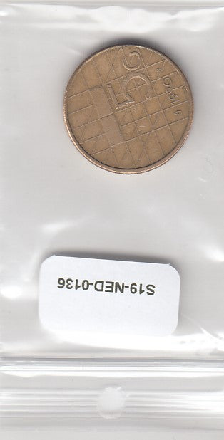 S19-NED-0136 Netherlands 5 Gulden VF 1990 KM210