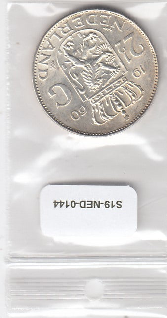 S19-NED-0144 Netherlands 2 1/2 gulden AU 1960 KM185