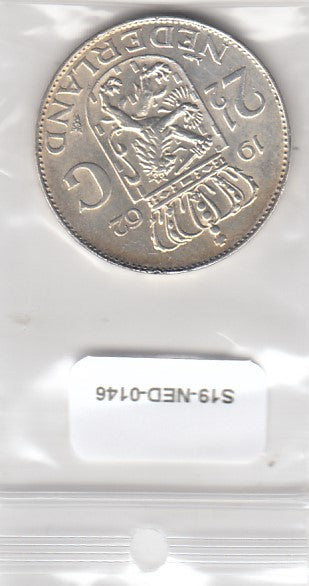 S19-NED-0146 Netherlands 2 1/2 gulden AU 1962 KM185