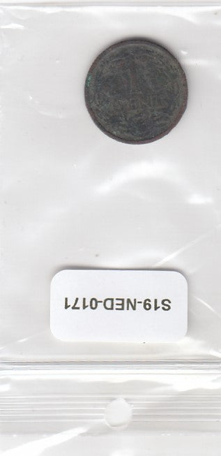 S19-NED-0171 Netherlands 1 Cent VG 1922 KM152