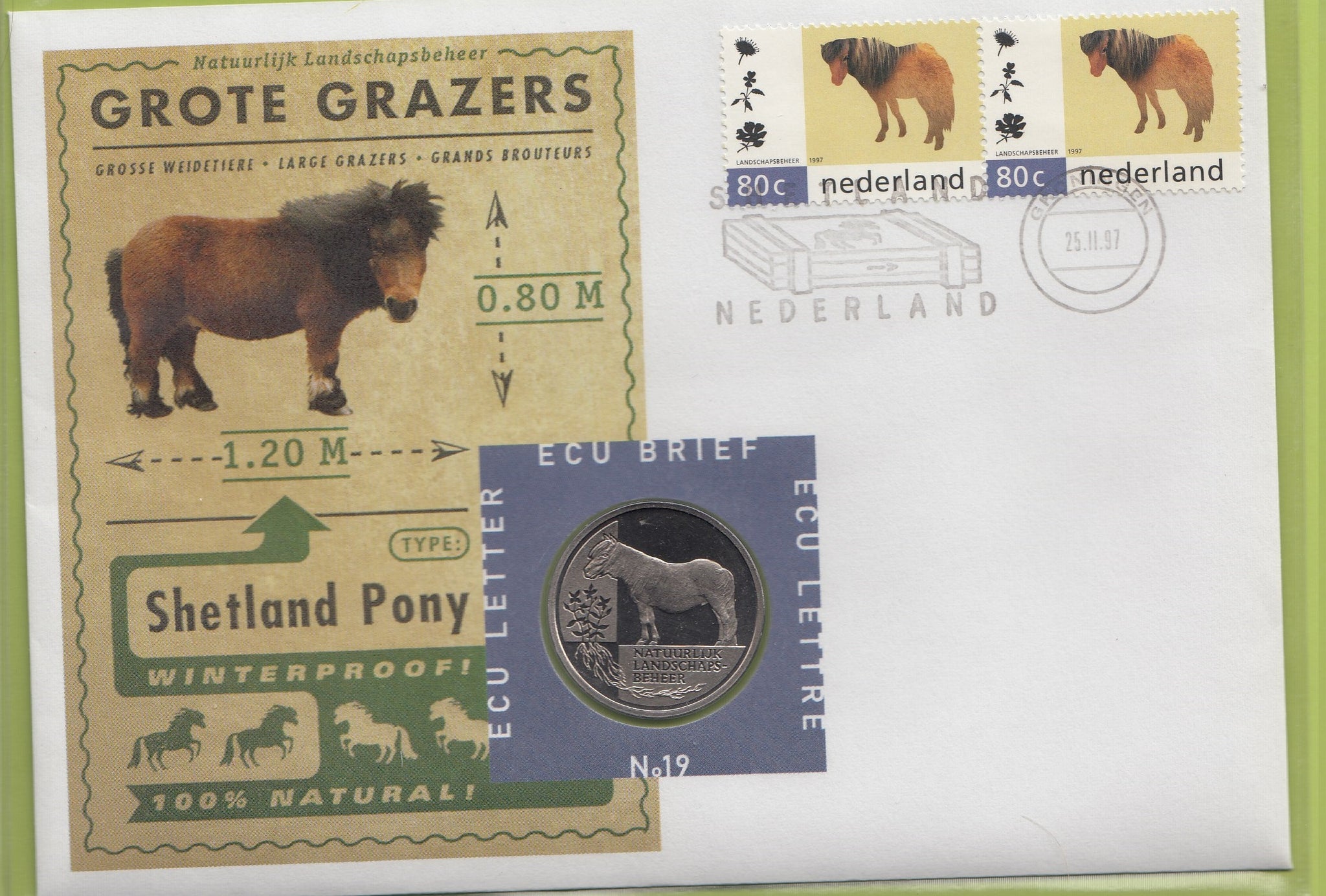 S19-NUM-0019-M03 Netherlands Ecu Numisletter 1997  KM-X 219  Nature and Conservation