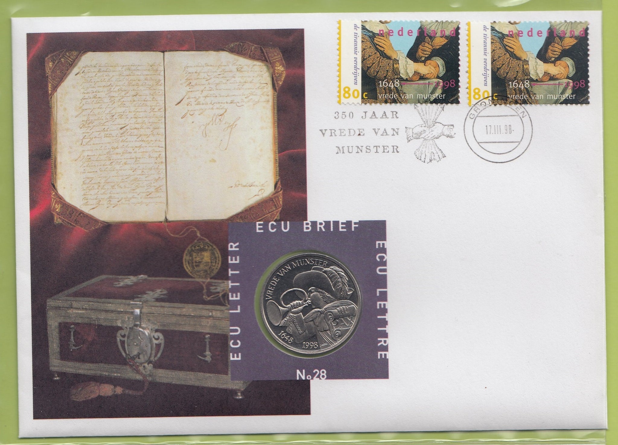 S19-NUM-0028-M02 Netherlands Ecu Numisletter 1998  KM-X 228  Münster Peace Treaty