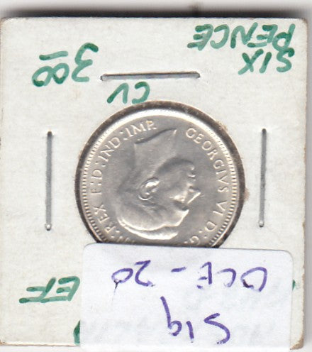 S19-OCE-0020 Australia 6 Pence 1943 D KM38 UNC Zilver