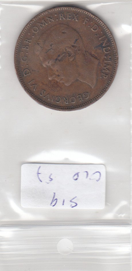 S19-OCE-0057 Australia 1 Penny 1945 P KM36 VF no dot KG