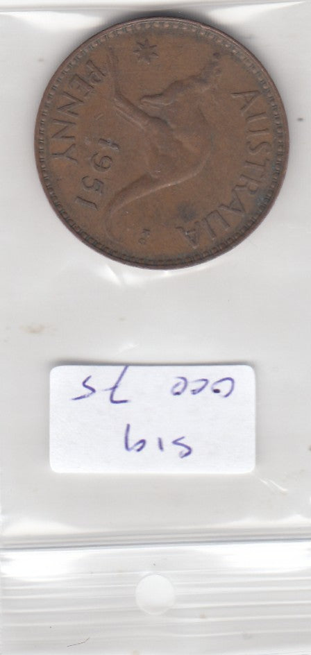 S19-OCE-0075 Australia 1 Penny 1951 M KM43 VF