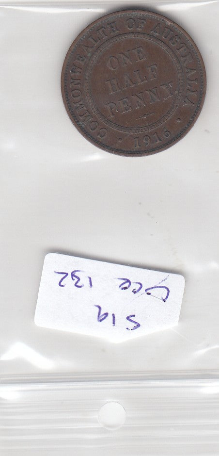 S19-OCE-0132 Australië 1/2 Penny 1916 KM22 ZG