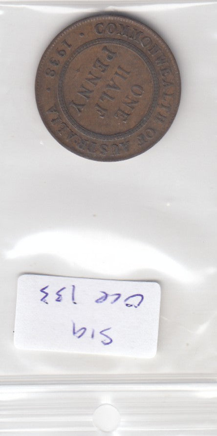 S19-OCE-0133 Australia 1/2  Penny 1938  KM22 VF