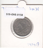 S19-OVE-0158 Germany 1 reichsmark 1934 A KM78 XF/UNC