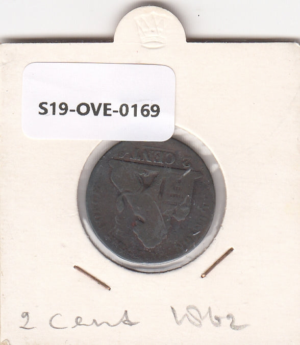 S19-OVE-0169 Belgium 2 centimes 1862  KM4.1 FI Waals