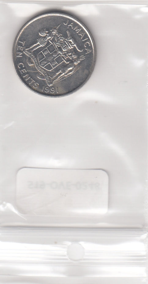 S19-OVE-0248 Jamaica 10 cents 1991  KM146.1 XF