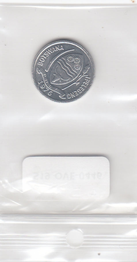 S19-OVE-0446 Botswana 1 Thebe 1976  KM3 UNC