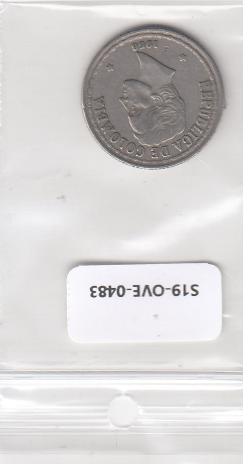S19-OVE-0483 Colombia 20 centavos 1956  KM215 VF