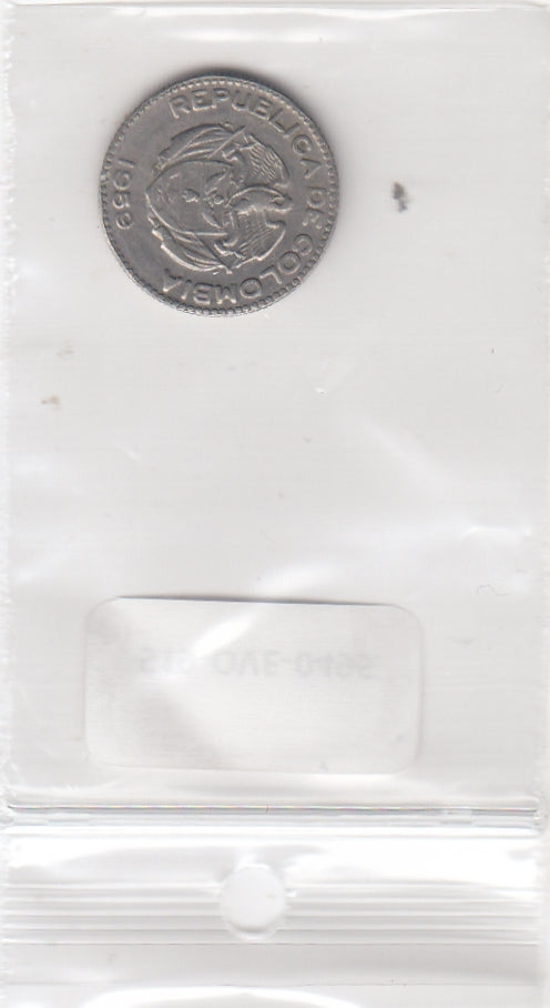 S19-OVE-0495 Colombia 10 Centavos 1959  KM212 VF