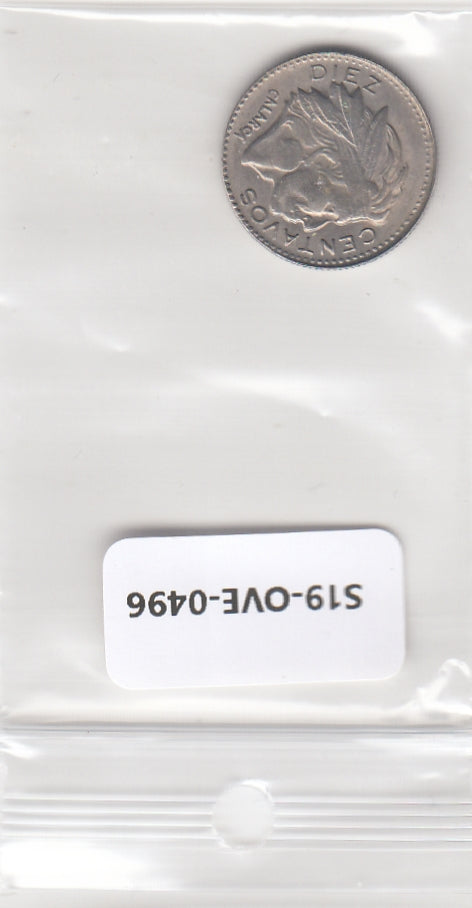 S19-OVE-0496 Colombia 10 Centavos 1964  KM212 VF