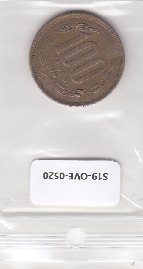 S19-OVE-0520 Chile 100 pesos 1994  KM226 VF