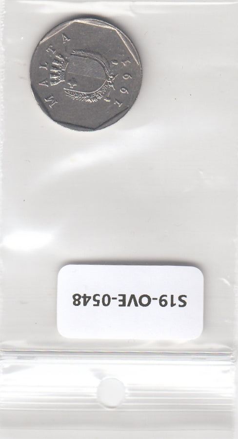 S19-OVE-0548 Malta 5 cent 1991  KM95 VF