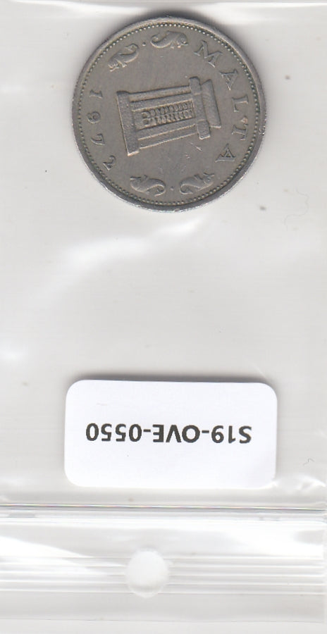 S19-OVE-0550 Malta 5 cent 1972  KM10 VF