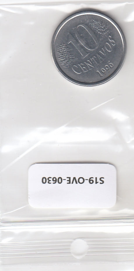 S19-OVE-0630 Brazil 10 Centavos 1996  KM633 VF+