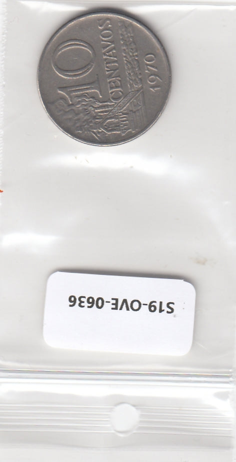 S19-OVE-0636 Brazil 10 Centavos 1970  KM578 VF