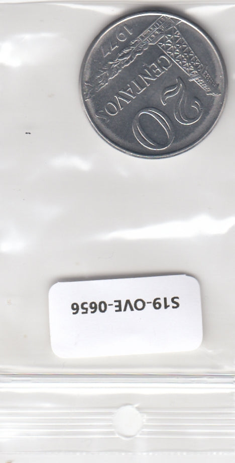 S19-OVE-0656 Brazil 20 Centavos 1977  KM579.1a XF/UNC