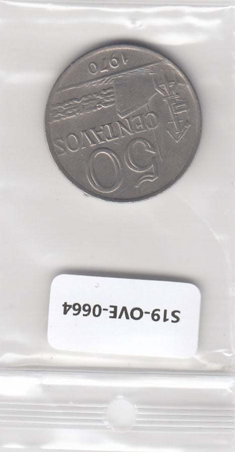 S19-OVE-0664 Brazil 50 Centavos 1970  KM580a VF
